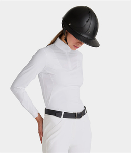 Camisa de Equitación Profesional para Mujer, Transpirable, Ligera, de Manga Corta, Personalizable OEM - Product Image 1