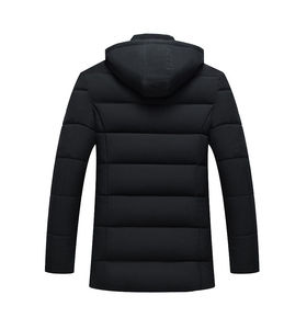 Hot Sales Custom Print Logo <b>Men's</b> Winter Casual Zipper <b>Long</b> Street Wear Hoodie Puffer Clothing Jacket - Product Image 2