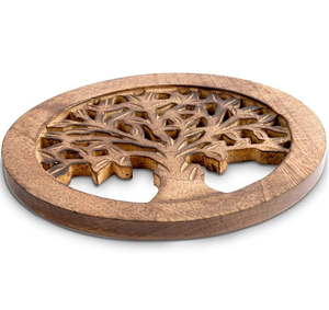 Sous-plat en bois d'acacia pour bols et théières, support de plat chaud, résistant à la chaleur, pour la table - Fournisseur en gros - Product Image 4