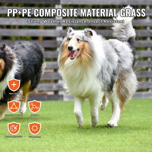 Set di 18 Pezzi di Erba Sintetica a Incastro 12"x12" con Drenaggio Automatico, Tappetino Decorativo in Finta Erba - Product Image 5