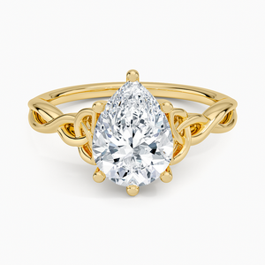 Anillo de Compromiso de Moissanita con Corte de Pera de 2 Quilates, Anillo de Novia Vintage con Nudo Celta - Product Image 1