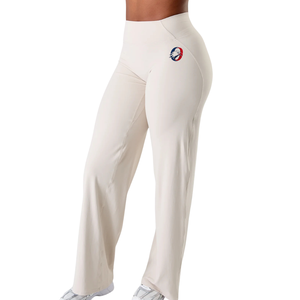 Pantalon de yoga blanc pour femme, coupe large, léger, taille haute, pour l'entraînement, la gym, les tenues décontractées et les activités sportives - Product Image 3