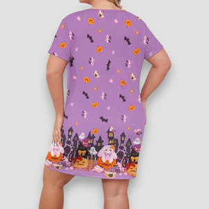 Pijamas de talla grande para mujer, conjunto de 2 piezas de manga corta para estar en casa, ropa de dormir de verano para mujeres con curvas. - Product Image 2