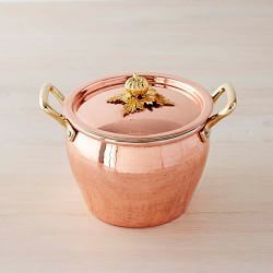 Plat de cuisson et de service en cuivre artisanal de qualité supérieure avec couvercle et poignées latérales en laiton, ustensile de cuisine durable pour la maison et la restauration - Product Image 4