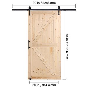 Kit de Herrajes para Puerta Corredera de Granero con Puerta Corredera de Madera de 42 x 84 Pulgadas, Funcionamiento Suave y Silencioso, Guía de Piso 8 en 1 Incluida - Product Image 6