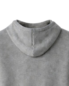 Sweat-shirt à capuche gris pour homme, en coton molletonné, à manches longues, style streetwear décontracté, avec cordon de serrage ajustable. - Product Image 6