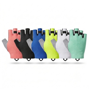 Gants de cyclisme mi-doigts en polyester/coton pour hommes et femmes, protection UV, compatibles écran tactile, pour vélo, course, sport, gym, pêche estivale - Product Image 3