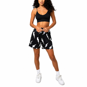 Shorts de Baloncesto de Malla con Estampado de Rayos para Mujer, Personalizados, de Secado Rápido, para Gimnasio y Entrenamiento, Ropa Deportiva OEM ODM - Product Image 1