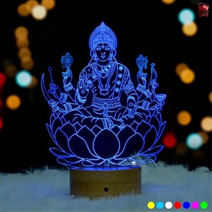 Lampe LED 3D Illusion Maa Durga la plus vendue, veilleuse en acrylique, décoration spirituelle pour la maison, lampe de table pour temple, salle de Pooja, Navratri - Product Image 3