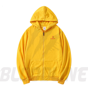 Sudadera con Capucha Unisex Bloodline, Amarilla, para Invierno, con Cierre, Corte Regular, Color Sólido, Informal, con Bolsillo Frontal, Forro Polar Transpirable - Product Image 5