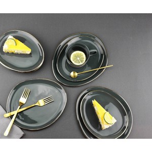 Assiette en céramique de porcelaine bleue en gros – Assiette de table fabuleuse pour restaurant – Vaisselle sûre - Product Image 3