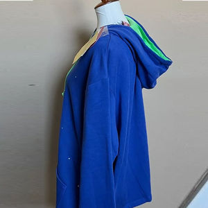 Sweat-shirts à fermeture éclair 100 % coton personnalisés pour hommes et femmes, sweats à capuche OEM avec strass, sweats à capuche en strass diamant pour hommes et femmes - Product Image 2