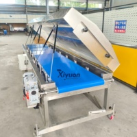 Machine d'enrobage au chocolat pour chips de bananes lyophilisées avec réservoir de maintien au chocolat, tunnel de refroidissement et ligne de traitement d'enrobage de fruits