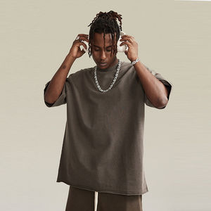 Men's Light Grey Vintage Wash T-Shirt And Shorts <b>Set</b> Two Piece Oversized Crewneck Tee With Matching Shorts Casual Activewear - Product Image 2