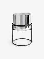 Pot de fleurs minimaliste en fer avec support en métal noir pour plantes d'intérieur, design chromé, décoration intérieure