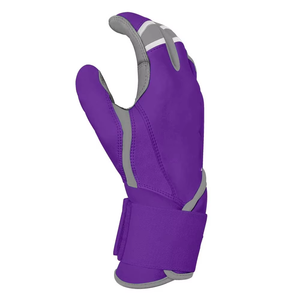 Guantes de Bateo de Béisbol Personalizados, Acolchados de Cuero, Duraderos, Transpirables, con Cierre de Velcro, Color Morado, Unisex, Ambidiestros, Talla XL - Product Image 2
