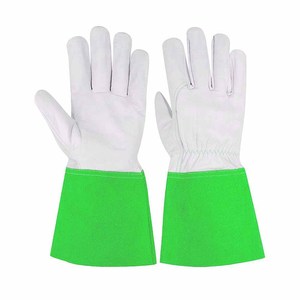 ถุงมือเชื่อมแบบเชื่อมติดด้วยไฟฟ้า ทำจากหนังวัวและหนังควาย ป้องกันความปลอดภัยทางอุตสาหกรรม ป้องกันเปลวไฟ ทนไฟ ใช้สำหรับดับเพลิงและทำบาร์บีคิว - Product Image 5