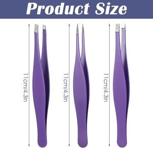 Juego de 3 Pinzas de Punta Fina para Eliminar Pelos Encarnados, Extracción de Puntos Negros y Depilación de Cejas con Precisión - Product Image 2