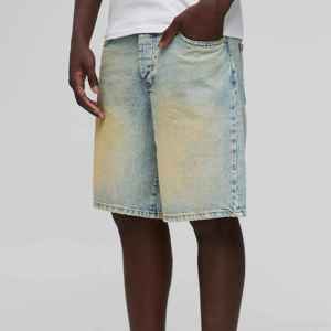 High Quality Casual Straight Mid Waist Men's Denim Shorts Summer Windproof Custom Logo Wholesale OEM <b>Service</b> - Product Image 3