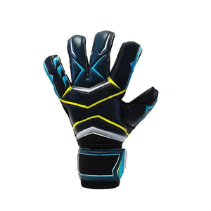 Nouveaux gants de gardien de but de football, à doigts entiers, antidérapants, respirants, en PU, unisexes, fermeture à scratch, noir, bleu, jaune - Product Image 4