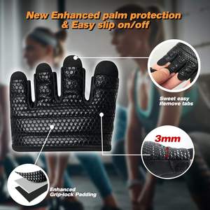 Guantes de Entrenamiento, Guantes Cortos de Microfibra para Levantamiento de Pesas con Protección Completa de la Palma y Agarre Extra, Cross Training, Powerlifting - Product Image 5