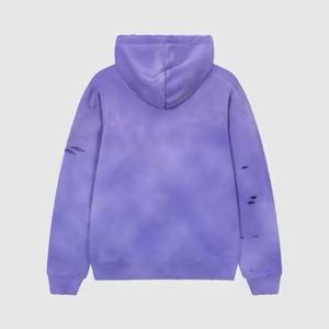 Sweat à capuche épais délavé au soleil, effet usé, délavé à l'acide, personnalisé, haute qualité, streetwear, effet vieilli - Product Image 2