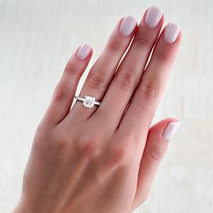 Anillos de Compromiso con Diamantes de 2 Quilates, Oro Sólido de 10K, 14K, 18K, Corte Radiante, Diamante Cultivado en Laboratorio, Anillo de Solitario para Boda o Aniversario, Fabricante de Joyería - Product Image 6