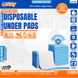 Nidy - Toallas Desechables para Hotel y Viajes, Impermeables, de Material No Tejido, 60x60cm, Protección contra la Incontinencia, Higiene y Comodidad para la Cama - Product Image 5