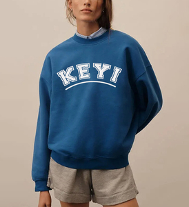 Sudadera de Cuello Redondo para Mujer Keyi, 100% Algodón, Manga Larga, Estampado de Letras, Ropa de Otoño - Product Image 3