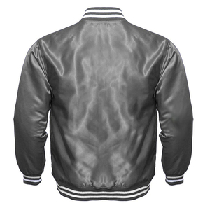 <b>Mens</b> Glossy Satin Bomber <b>Jacket</b> <b>Lightweight</b> Casual Streetwear Button Front Ribbed Cuff Soft Shine Fashion Outerwear - Product Image 2