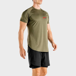 T-shirt de sport à manches courtes en polyester/coton tricoté, léger, respirant, écologique, coupe ajustée, performance supérieure, ODM - Product Image 3