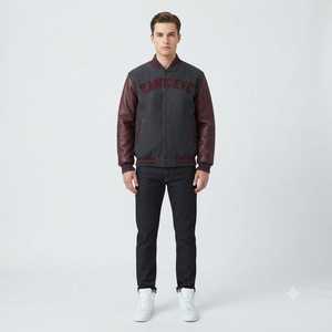 Veste universitaire en laine surdimensionnée pour homme Hawk Eye Sports, style streetwear, hiver, boutonnée, grande taille, séchage rapide, rembourrée en coton - Product Image 1