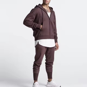 <b>Mens</b> Solid Color Zip-Up Hoodie <b>Sweatshirt</b> Regular Fit Fleece Casual Hooded Full Zip Pocket Design Autumn Wear - Product Image 2