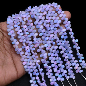 ลูกปัดโอปอลเอธิโอเปียสีม่วงธรรมชาติทรงลูกแพร์ขัดเรียบ งานแฮนด์เมดคุณภาพพรีเมียม สำหรับทำเครื่องประดับ สร้อยคอ สร้อยข้อมือ ต่างหู - Product Image 2