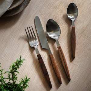 Cuchara, tenedor y cuchillo desechables de madera de abedul natural, utensilios ecológicos biodegradables para servicio de comida para llevar. - Product Image 1