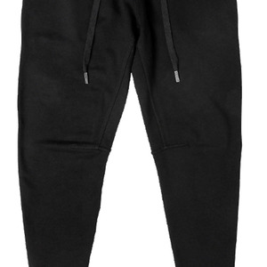 Pantalon de jogging décontracté pour homme en coton noir, fil teint écologique, taille élastique avec cordon de serrage, poids moyen, idéal pour l'hiver - Product Image 4