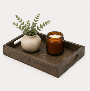 Wholesale <b>Small</b> Rectangular Ash Wood Serving Tray With Built-In Handles Eco-Friendly Rustic Decorative Tray For <b>Coffee</b> <b>Table</b> - Product Image 6