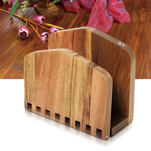 Porta Servilletas de Madera con Detalles Metálicos para Mesa, Estilo Moderno, Diseño Grabado Personalizado - Product Image 6