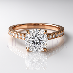 High Quality 925 Silver VVS Moissanite Diamond Ring with Round Cut and White Gold Overlay for Womens <b>Wedding</b> Engagement Ring - Product Image 5