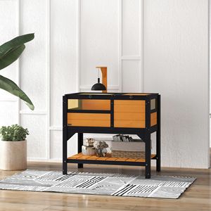 Terrario Giallo per Tartarughe da Interno con Protezione dalle Intemperie e Ripiano Portaoggetti, Regalo Perfetto per la Tua Tartaruga - Product Image 1