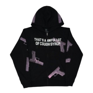 Sudadera con Capucha de Algodón 100% de Primera Calidad, Sudadera Urbana Gruesa para Hombre con Estampado 'THAT'S A AWFUL LOT OF COUGH SYRUP' - Product Image 5