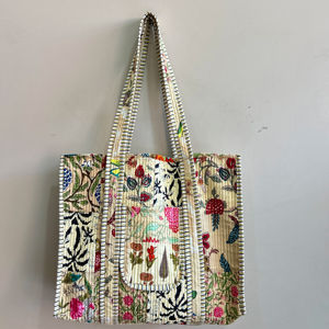 Embroidery Pattern Custom Cotton <b>Tote</b> <b>Bag</b> Large Shoulder Handle Zipper Closure Eco-friendly Shopping <b>Bag</b> Bohemian Style - Product Image 5