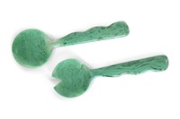 Cuillère de service artisanale authentique en résine, miroir personnalisé de qualité supérieure, 10 ml, compatible lave-vaisselle, pour salade, alimentaire, cuisine, salle à manger, maison