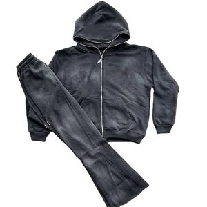 Pantalones Anchos con Cierre y Lavado Ácido para Hombre, Estilo Nuevo Personalizado, Fabricante Personalizado de Sudaderas con Capucha y Pantalones Deportivos para Hombre - Product Image 1