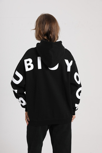 Sweat à capuche en molleton oversize pour femme, personnalisé 2024, à épaules tombantes, avec logo imprimé en grandes lettres et logo brodé, décontracté, hiver - Product Image 5