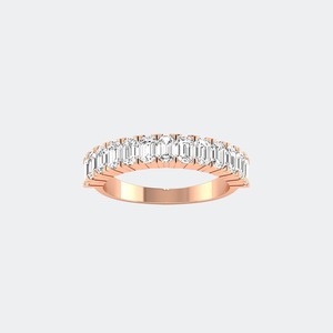 Anillo de Diamante Cultivado en Laboratorio con Corte Esmeralda de Lujo para Mujer, Oro de 14K Certificado, 1.30CTW, Color Brillante EF, Pureza VS VVS, Anillo de Boda, Joyería - Product Image 3