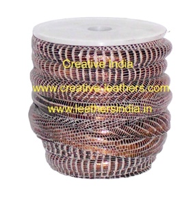 Stitched Nappa Leather Cords Coated Eco-Friendly 50m Length for Bags & Shoes Round Stitched Leather Cords - Product Image 2