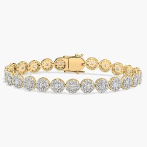 Diamond Disk Cluster Tennis <b>Bracelet</b> In White Gold - Product Image 1