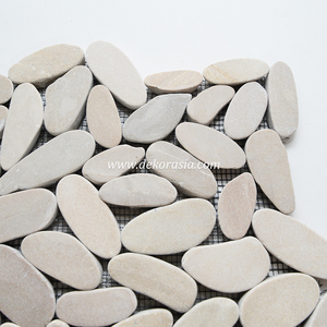 Durable Slice Tan Natural Lava <b>Stone</b> Square Pebble Tiles 30x30cm for Modern Outdoor Garden <b>Landscaping</b> and Home Decor - Product Image 3