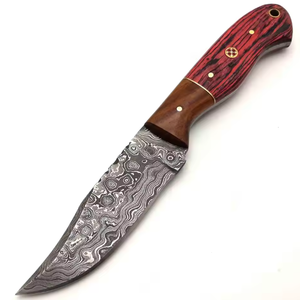 Couteau de survie et de chasse multi-usage en acier Damas à lame fixe, qualité supérieure, vente en gros, personnalisable OEM/ODM - Product Image 1